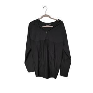 New Balance Quarter Zip Hoodie L Black Sporty, Lightweight Athleisure Runner